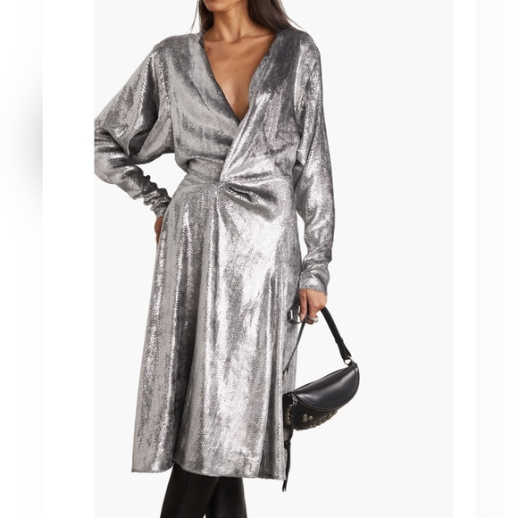 Isabel Marant Courtneya Silver Lamè dress - Picture 2 of 5